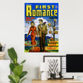 Poster First Romance Autumn Love Comics Vintage (Bureau à domicile)