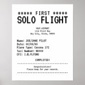 Poster First Solo Flight Congratulations (Devant)