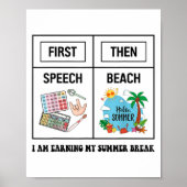 Poster First Speech Then Beach Funny Speech Therapy Summe (Devant)