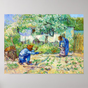 Poster First Steps (after Millet) Vincent van Gogh art