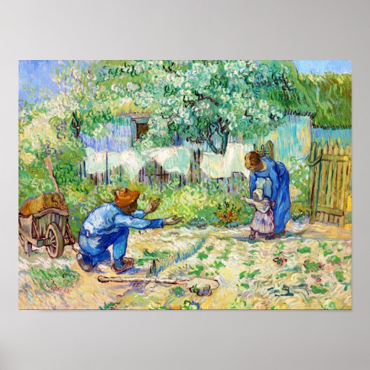 Poster First Steps (Millet) Vincent van Gogh art (Devant)