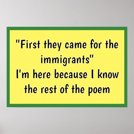 Poster First they came for (Devant)