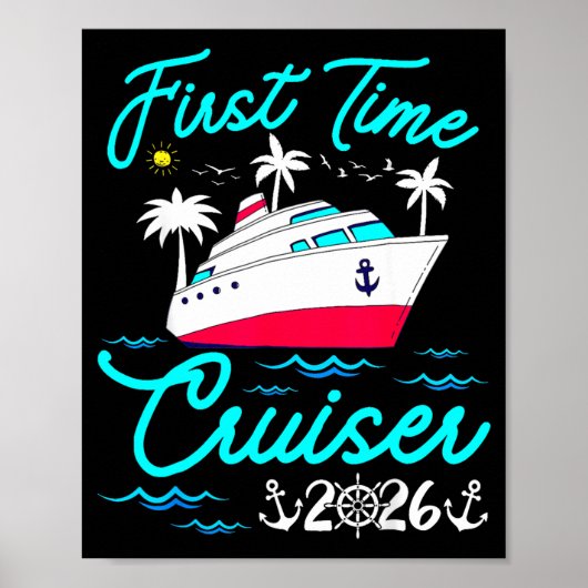 Poster First Time Cruiser 2026 1st Cruise Vacation Family (Devant)