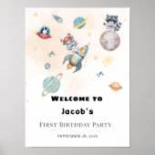 Poster First Trip Around the Sun birthday welcome sign (Devant)