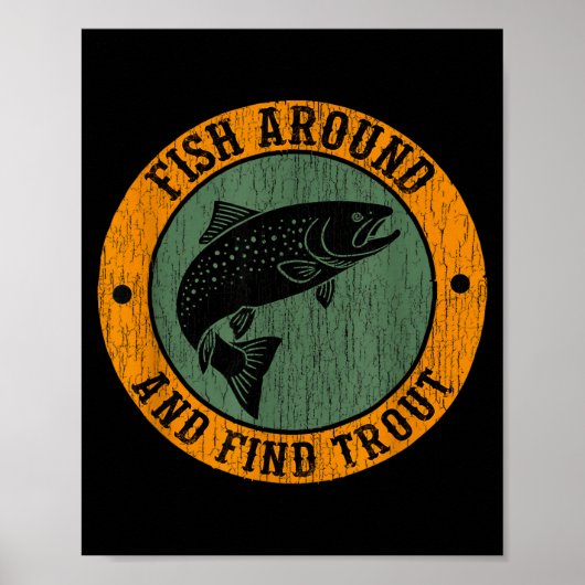 Poster Fish Around & Find Rainbow Trout Fly Fishing G (Devant)