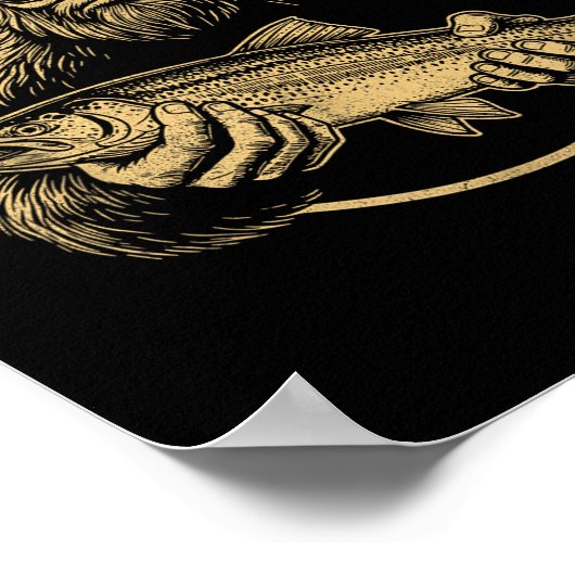 Poster Fish Around And Find Trout Bigfoot Fishing Sasquat (Coin)