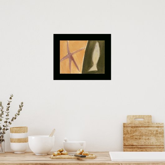 Poster fish painting decor (Cuisine)
