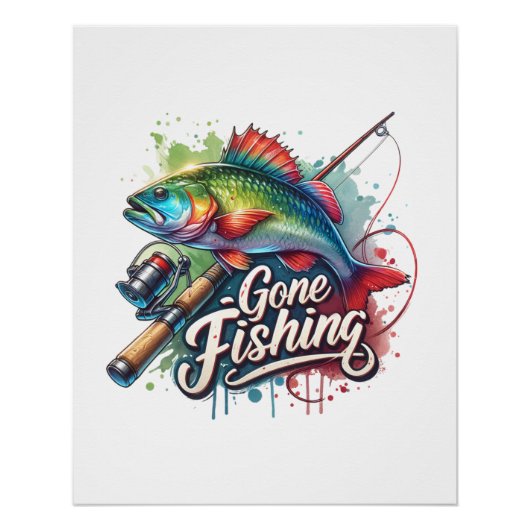Poster Fisher Giant Gone Fishing (Devant)