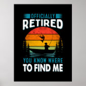 Poster Fisher Gift Retraité Vous Savez Où Me Trouver (Devant)