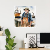 Poster Fisherman - Archivage Art Imprimer (Bureau à domicile)
