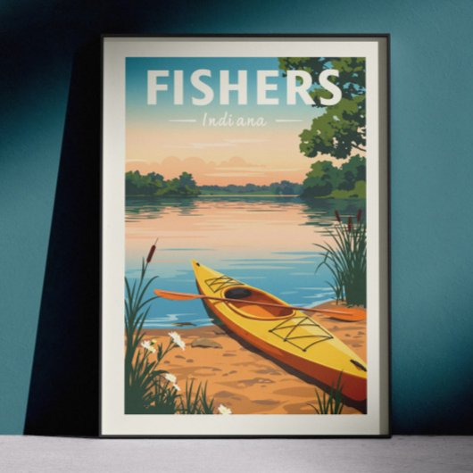 Poster Fishers Indiana vintage