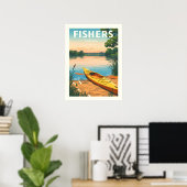 Poster Fishers Indiana vintage (Bureau à domicile)