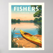 Poster Fishers Indiana vintage (Devant)