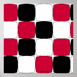 Poster Fisheye noir, blanc et rouge par Celeste Sheffey..