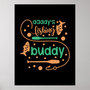 Poster Fishing Art Daddy Fisher Friends