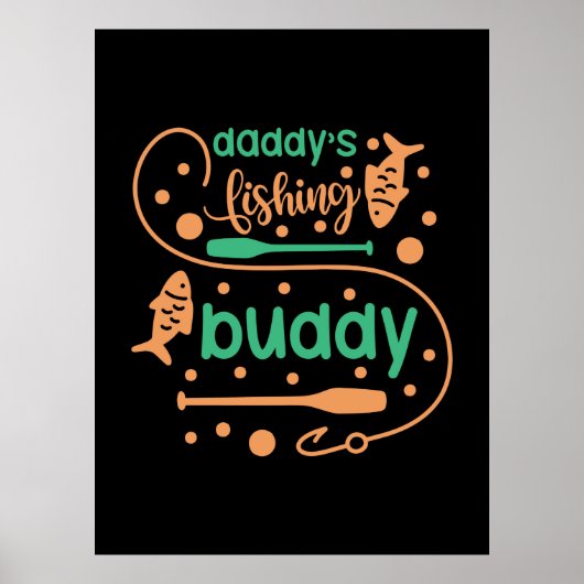 Poster Fishing Art Daddy Fisher Friends (Devant)