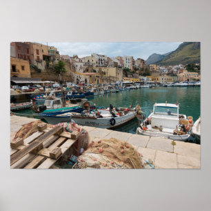 Poster Fishing boats in the Castellammare del Golfo port