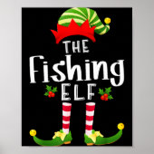Poster Fishing Christmas Elf Matching Pajama X-mas Party  (Devant)