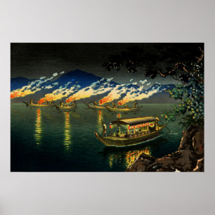 Poster Fishing for Cormorants Tsuchiya Koitsu 1940