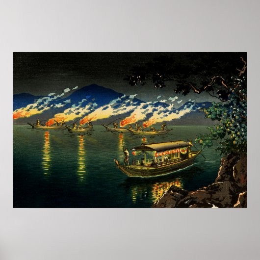 Poster Fishing for Cormorants Tsuchiya Koitsu 1940 (Devant)