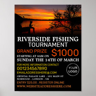 Poster Fishing Lake Landcape, tournoi de pêche