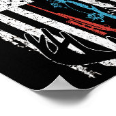 Poster Fishing Rod Hunting Deer American Flag (Coin)