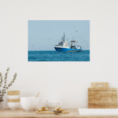 Poster Fishing vessel comes back to the port (Cuisine)