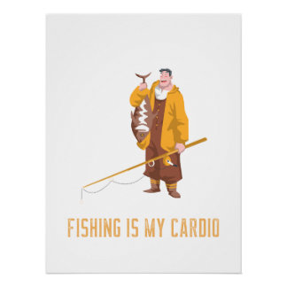 Poster Fishing Wall Art | Fisherman Cartoon Bass Catch