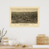 Poster Fishkill, NY Carte panoramique - 1886 (Cuisine)