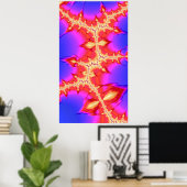 Poster Fissure Fissure Chaude Colorée Fractale Art Abstra (Bureau à domicile)