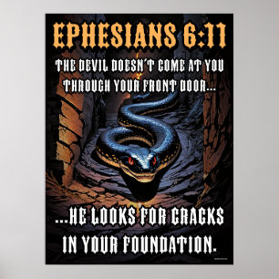 Poster Fissures dans votre fondation Ephésiens 6:11
