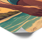 Poster Fit boys sur la plage (Coin)