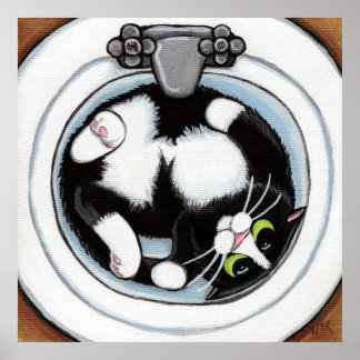 Poster Fit serré (v3) en Brown | Art du chat