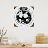 Poster Fit serré (v3) en Brown | Art du chat (Cuisine)