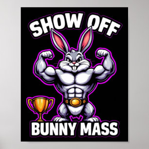 Poster Fitness Bunny Bodybuilder Show Off Bunny M Funny R