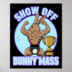 Poster Fitness Bunny Bodybuilder Show Off Bunny M Funny R
