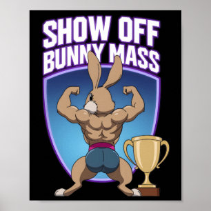 Poster Fitness Bunny Bodybuilders Muscle Building Funny R
