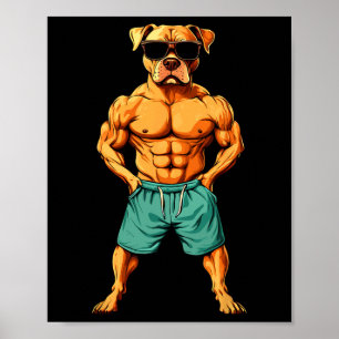 Poster Fitness chien Bodybuilding Chien