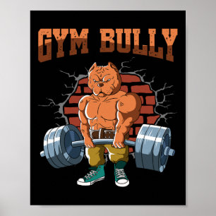 Poster Fitness Dog Gym Bully Deadlift entraînement