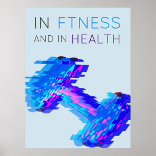 Poster Fitness et inspiration santé art moderne bleu