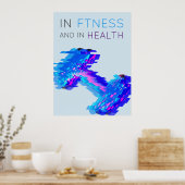Poster Fitness et inspiration santé art moderne bleu (Cuisine)