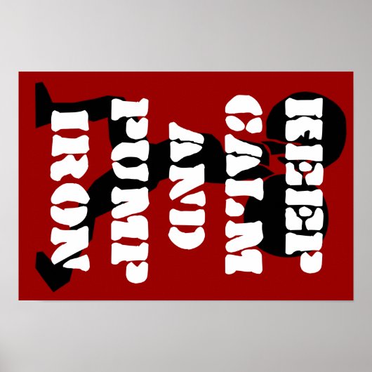 Poster Fitness GYM keep calm and pump iron (Devant)