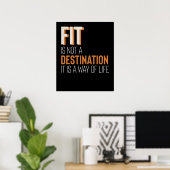Poster Fitness Gym Motivation Fit Est Mode De Vie (Bureau à domicile)