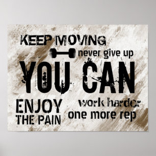 Poster Fitness Personal Trainer Grunge Gym Motivation