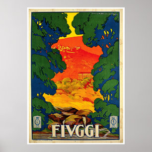 Poster Fiuggi Italie Vintage voyage Publicité Art