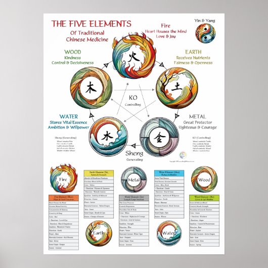Poster Five Elements Characteristics TCM (Devant)