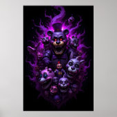 Poster Five Nights at Freddys Animatronics with Purple  (Devant)