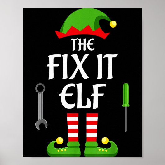 Poster Fix It Elf Family Matching Group Christmas  (Devant)