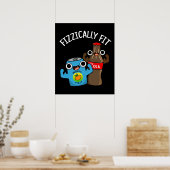 Poster Fizzic Fit Funny Fizzy Cola Pun Dark BG (Cuisine)