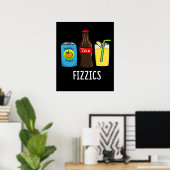 Poster Fizzics Funny Fizzy Cola Boissons Pun Dark BG (Bureau à domicile)